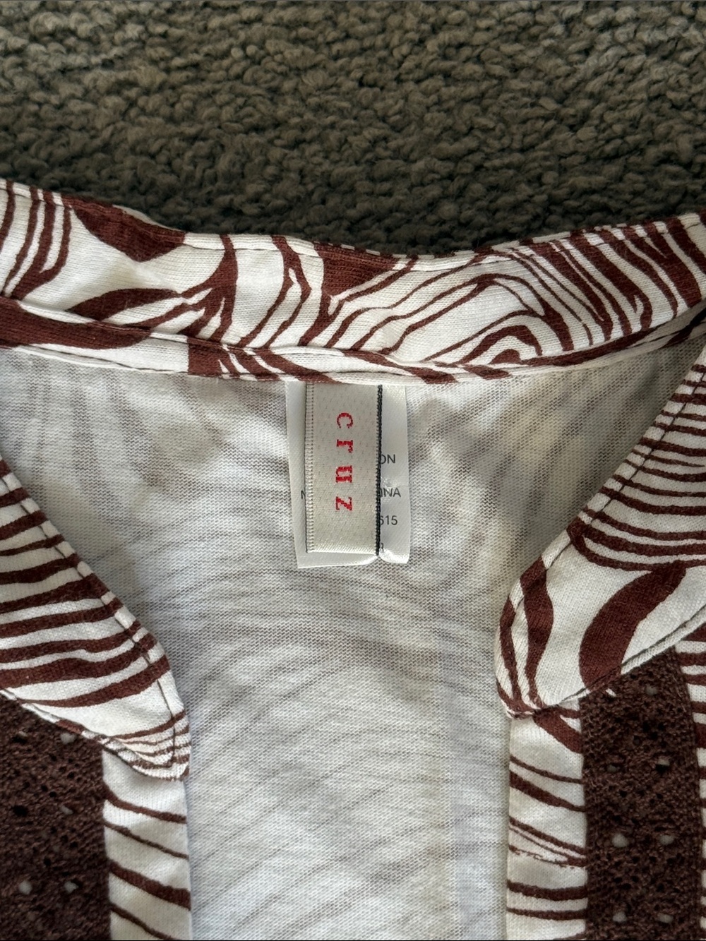 Natori Cruz Sleeveless Wide-Leg 2 Piece Set. White/Brown Wave Print. Size XL - Picture 5 of 8